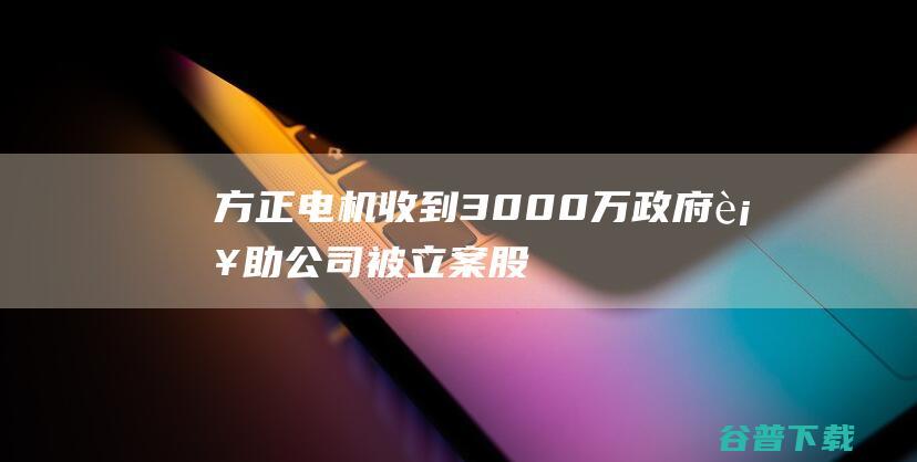 方正电机收到3000万补助公司被立案股