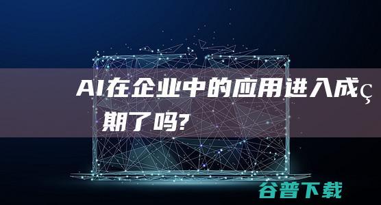 AI在企业中的应用进入成熟期了吗?