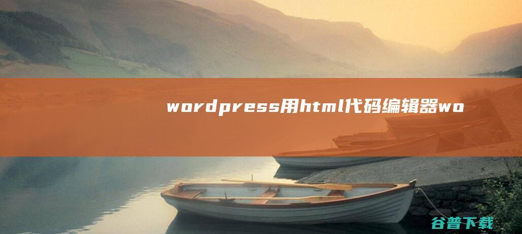 wordpress用html代码编辑器wo