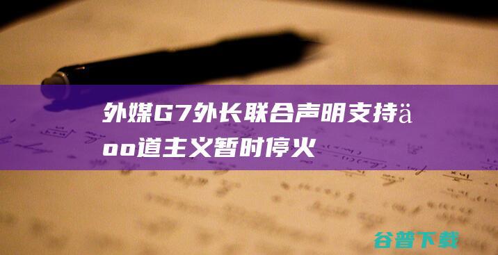 外媒：G7外长联合声明“支持人道主义暂时停火”，但没呼吁停火|人道主义|外媒|以色列