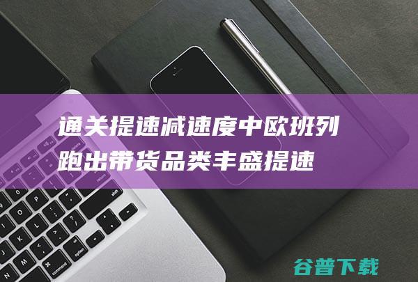 通关提速减速度中欧班列跑出带货品类丰盛提速