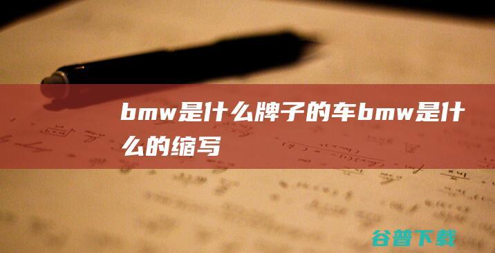 bmw是什么牌子的车 (bmw是什么的缩写)