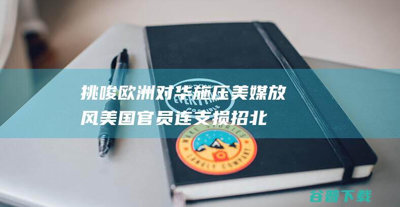 挑唆欧洲对华施压！美媒放风 美国官员连支损招 北约打中资基建名目主意 (欧洲对华制裁投票)