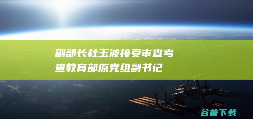 副部长杜玉波接受审查考查 教育部原党组副书记 (副部长杜玉波分工)