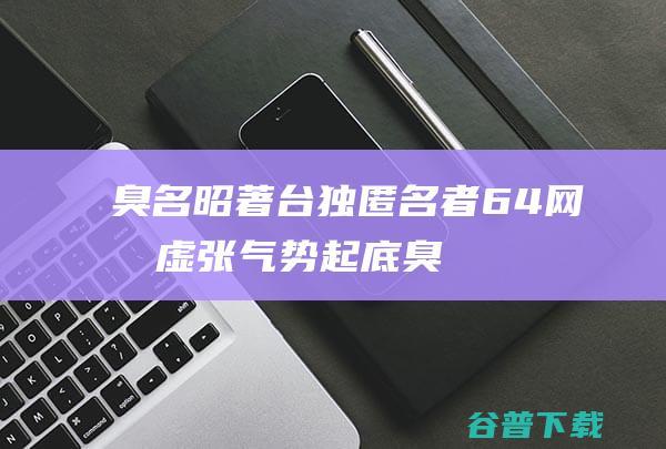 臭名昭著 台独 匿名者64 网军 虚张气势！起底 (臭名昭著啊)