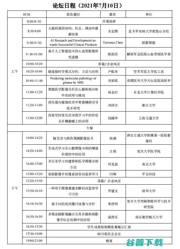 共话AI医学影像新征程 2021将在西安召开 30场专题报告 MICS (医学共情)