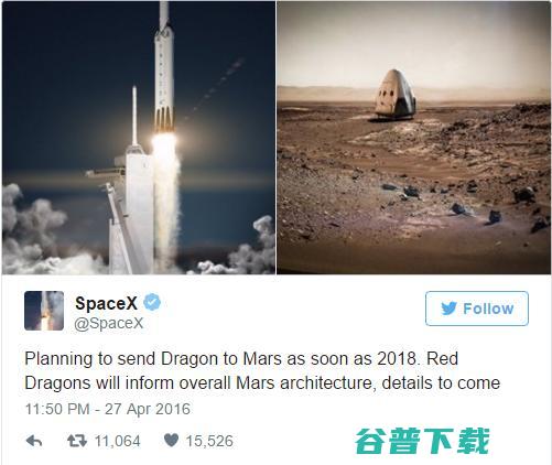 SpaceX宣布2018年发送飞船上火星 并不是什么疯狂事 (spacex火箭发射)